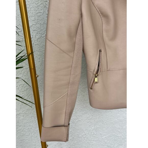 Guess Cream Tan Vegan Leather Biker Jacket – Size Medium w Flaws - Picture 3 of 14